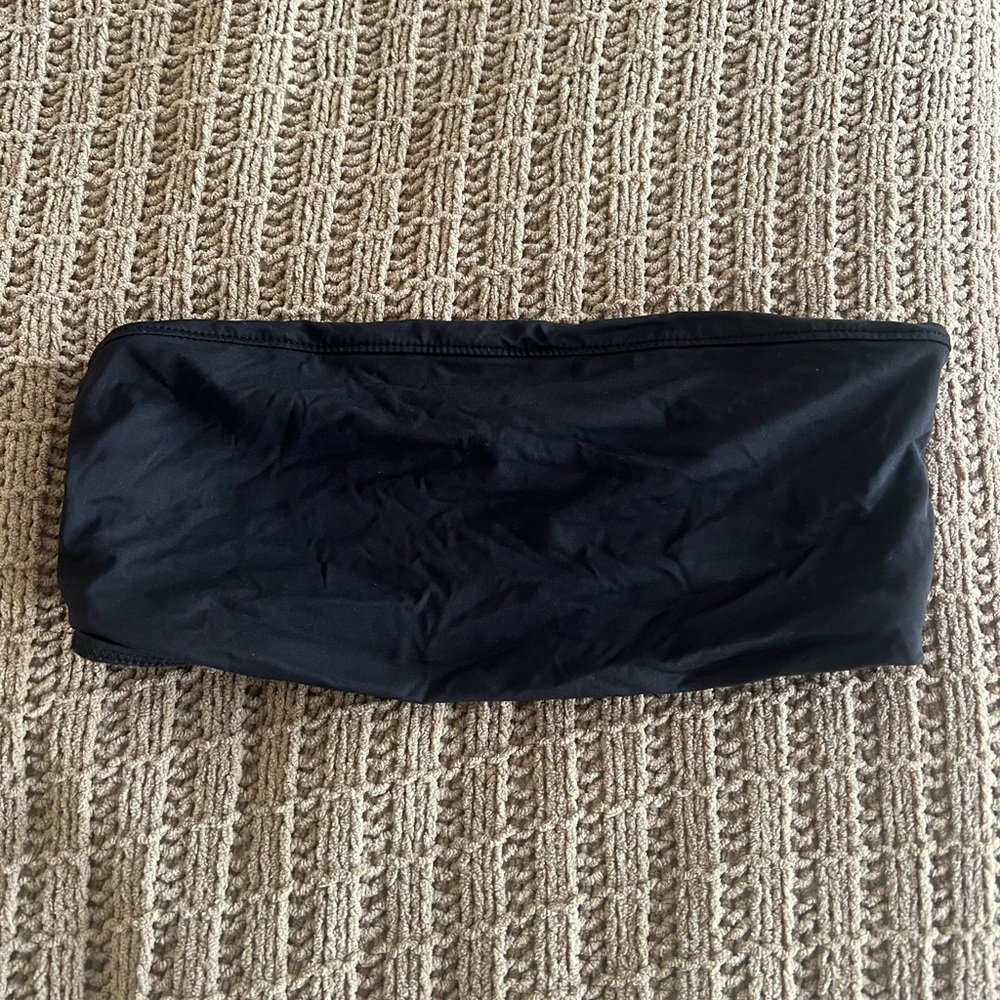 frankie’s bikinis black bandeau top